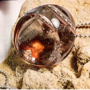 EF4 Earthly Findings-Quartz Rock Crystal pendant oval on miniature ball chain.